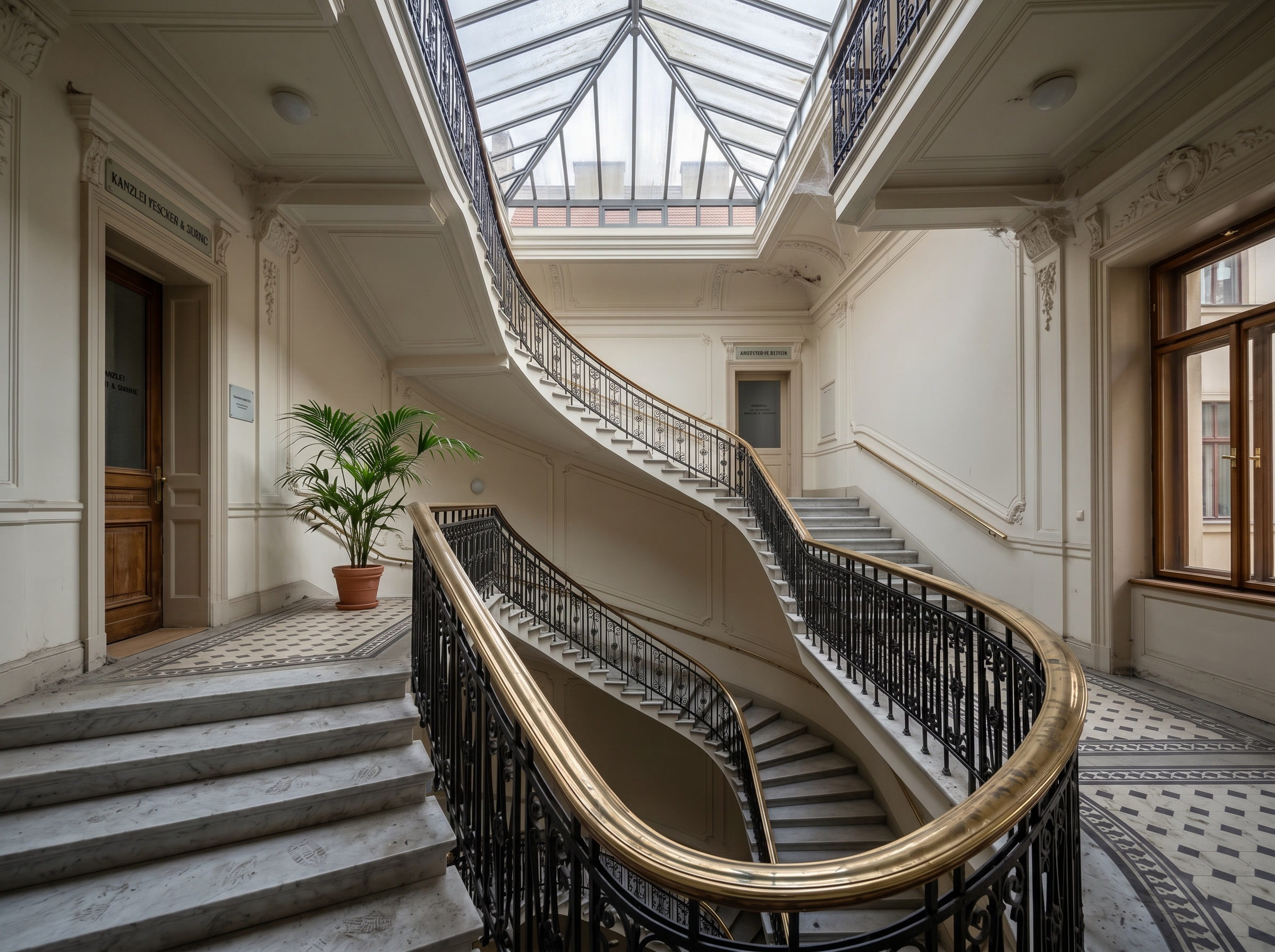 Vorher: Treppenhaus · Unterhaltsreinigung
